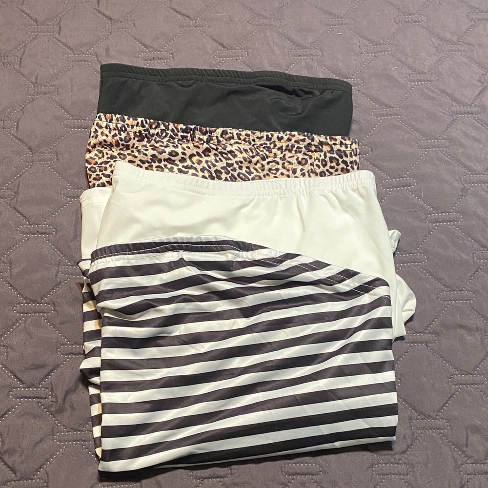 Stylish Women's Shein Tube Top Set (4) Pcs- Black, Leopard, Zebra, White 4XL